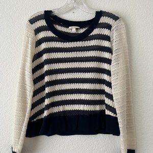 Ella Moss Small Blue and White Striped Sweater